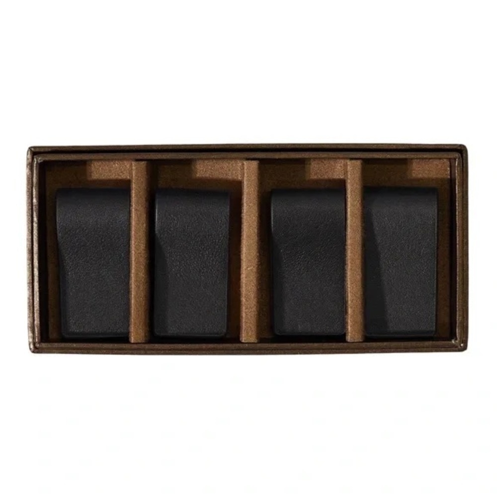 LEATHEROLOGY • Black Onyx Cord Wrap Set of 4 Earbuds Phone Chargers Cables